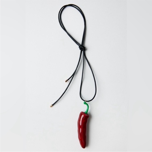NWOT Zara Chili Pepper Pendant Necklace - Picture 10 of 12